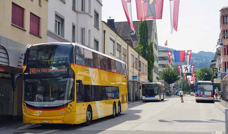 Post Auto Alexander Dennis Enviro500MMC 10874, Seebus 268 & 265